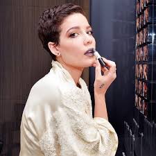 Halsey's dark roots peeking through her icy blonde locks added the right. Halsey On Shaved Heads And Gray Lipstick