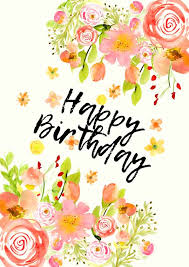 Sending you buckets of joy today and a joyous year ahead. Happy Birthday Aquarellblumen Zum Direkten Download In Din A4 Print Paint Leinwanddruck