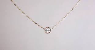Diamond Necklace Bezel Set Solitaire 07 09 Ct 14k 18k Etsy In 2020 Diamond Solitaire Necklace Gold Necklace Diamond