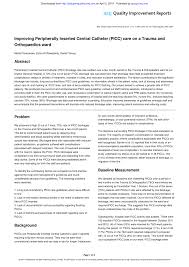 Pdf Improving Peripherally Inserted Central Catheter Picc