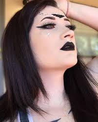 scary face makeup with black lipstick