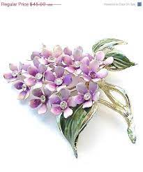 Vintage Joan Rivers Jewelry Designer Sigend Rhinestone Enamel Etsy Enamel Flower Joan Rivers Jewelry Flower Brooch