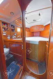 Coastal decor kids room design nautical bedroom decor room themes home interior kids nautical room cool decorator accent for office or home decor, sailboat with scripture quote on the sail. Room In The Boat S Cabin In A Sailboat A Small Cozy Bedroom Stock Photo Picture And Royalty Free Image Image 51058419