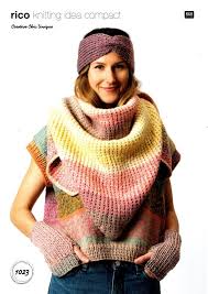 Maybe you would like to learn more about one of these? Cottontail Crafts Knitting Pattern 1023 Ladies Triangular Shawl Headband Wristwarmers In Rico Chic Unique Wool Yarn