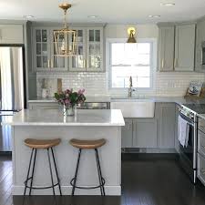 Grey Kitchen Cabinets With Quartz Countertops Light Grey Kitchen Cabinets With White Countertops Gray Kitchen Remodel Small Kitchen Design Kitchen Inspirations