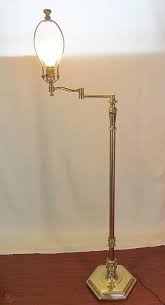 Bellhaven antique brass swing arm floor lamp. Vintage Stiffel Brass Swing Arm 3 Way Switch Floor Lamp With Hexagon Base 1912682106