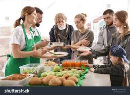 Volunteers Giving Food To Poor People Indoors Ad Affiliate Food Giving Volunteers Indoors Giving Food To Poor People Poor People Graphic Art Prints
