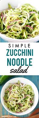 Simple Zucchini Noodle Salad The Pretty Bee Recipe Zucchini Noodles Salad Spiralizer Recipes Healthy Recipes