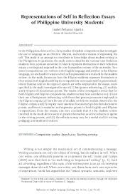 You flip the bird to someone who cuts you off in traffic. Pdf Representations Of Self In Reflection Essays Of Philippine University Students 2011 Isabel Pefianco Martin Academia Edu