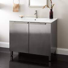 Buy stainless steel kitchen cabinets and custom made wardrobe at fadior, your professional bathroom vanity factory. 36 Tybalt Stainless Steel Vanity Brushed Stainless Steel Bathroom Vanity Unique Bathroom Vanity Stainless Steel Bathroom