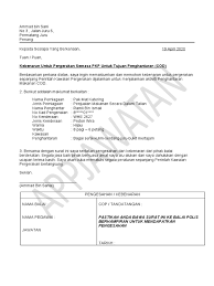 Untuk makluman pihak tuan, ahli jawatankuasa persatuan bahasa melayu sekolah telah merancang untuk mengadakan aktiviti perkhemahan tahunan. Contoh Surat Kebenaran Cod Appjawatan
