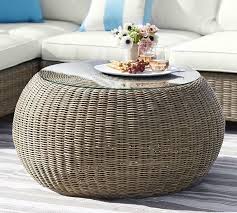 It provides a combination of modern and classic elements. Torrey 36 5 All Weather Wicker Coffee Table Pouf Natural Wicker Coffee Table Coffee Table Pouf Outdoor Coffee Tables