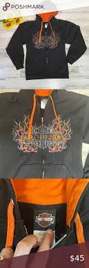 Nwot Harley Davidson Zip Up Hoodie Cozy Sweatshirts Hoodies Harley Davidson Shirt