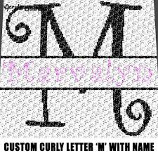 Free sampler and saying cross stitch patterns from around the internet. Custom Personalized Fancy Curly Font Letter M And Custom Name Croche Acrylic Stew