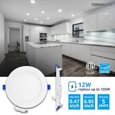 Torchstar 6 Inch Recessed Lighting 12w Dimmable Ultra Thin Recessed Ceiling Lights 5000k Daylight Pack Of 16 Walmart Com Walmart Com