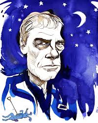 Mark Haddon, English novelist; caricatured with reference to his novel The  Curious Incident of the Dog in the Night-Time