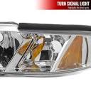 1994-1998 Ford Mustang 1PC Crystal Headlights w/ Amber Reflectors ...