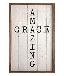 Kendrick Home Cream Amazing Grace Cross Framed Wood Wall Art Zulily Amazing Grace Cross Wood Wall Art Amazing Grace