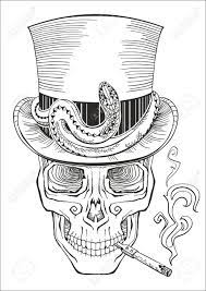 If you're an adult colorer looking for some advanced templates to challenge you, then break out the colored pencils because here are 25 free printable coloring pages for adults! Human Skull In A Top Hat Baron Samedi Royalty Free Cliparts Skull Coloring Pages Baron Samedi Skull Art