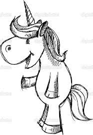 Easy To Draw 2d Unicorns Cute Unicorn Sketch Doodle Vector Stock Illustration Unicorn Sketch Unicorn Drawing Cute Drawings