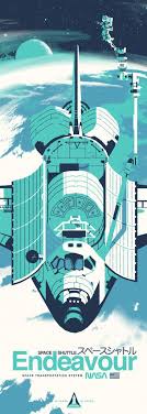 Kevin Dart Space Shuttle Endeavour Print Space Shuttle Space Poster Space Illustration