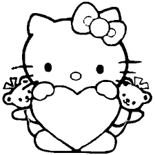 Coloriage hello kitty coeur en Ligne Gratuit à imprimer