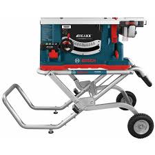 Bosch Gts1041a 09 10 In Reaxx Table Saw W Gravity Rise Stand Gts1041a 09 New Jobsite Table Saw Miter Saw Table Table Saw