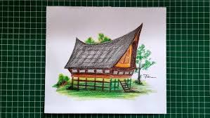 Corak cat tempat tinggal merupakan unsur elemen paling penting. Menggambar Rumah Adat Cara Menggambar Rumah Adat Toraja Belajar Menggambar Rumah Adat Youtube