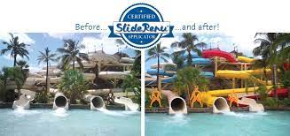 Pool slides can provide additional entertainment and excitement to pool parties. Sliderenu Water Slide Repair Restoration Refurbishment Services Products