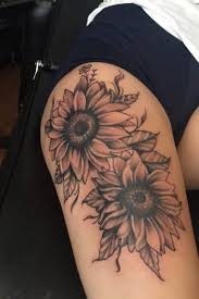 70 Beautiful Thigh Tattoos For Women Designs Theigh Tattoos Thigh Tattoos Women Sunflower Tattoo Thigh