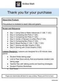 7th Grade Math Data And Graphs Lesson Plans 7 12a 7 12b 7 12c 7 6g In 2021 7th Grade Math Math Lesson Plans
