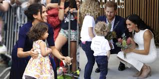 They shared the gender of. Meghan Markle Prince Harry Meet Children Kids Young People On The Royal Tour Photos