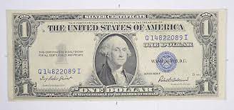 1935 1 Dollar Bill Silver Certificate Blue Seal Note New Uncirculated Ebay