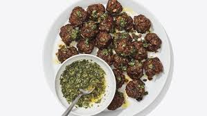 Crispy Sheet Pan Meatballs With Salsa Verde Recipe Meatball Recipes Beef Meatball Recipe Salsa Verde