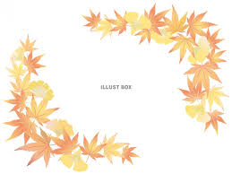 無料イラスト 紅葉もみじ飾り枠背景葉っぱ植物10月11月モミジ楓カエデ銀杏