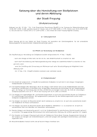 Die garagenverordnungen (garvo, gavo oder gastellv) der deutschen länder enthalten vorschriften für den bau und den betrieb von garagen und stellplätzen. Https Www Freyung De De Satzungenundverordnungen Stellplatz Pdf