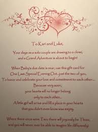 Baby Shower Gift Date Night For The Expectant Parents To Celebrate Just The Two Of Them Before Baby Arrives Baby Shower Baby Due Date Baby Shower Gifts