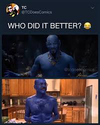 Tc Does Comics On Instagram So That Happened Lol What Do You Think Of The Blue Will Smith Genie Also Who Did It B Aladdin Meme Best Memes Memes