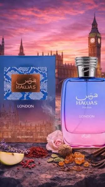 Hawas London de Rasasi es una fragancia de la familia olfativa Oriental  Amaderada para Hombres y Mujeres. Esta fragrancia es nueva. Hawas London se  lanzó en 2026. Las Notas de Salida son pimienta ...
