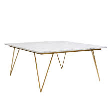 Hairpin Leg Gold Leaf Coffee Table W White Marble Marble Coffee Table Marble Top Coffee Table Coffee Table Square