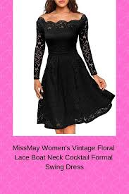 Missmay Women S Vintage Floral Lace Boat Neck Cocktail Formal Swing Dress Dress Dresses Cocktail Fashi Cocktail Dress Vintage Swing Dress Lace Swing Dress