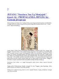 Karya tulis sejarah tentang jepang saudara tua. Jepang Saudara Tua Yg Menjajah