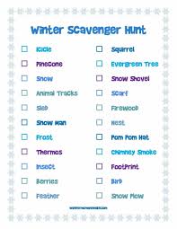 Or maybe you're planning a treasure hunt and you already know where you want to hide your clues. Printable Winter Scavenger Hunt