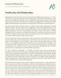 Either way, i suggest a return to the principles of courtship. Healthy Boy Girl Relationships Phdessay Com