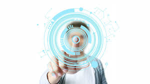 The Future Is Now Prezi Template With A Futuristic Concept A High Tech Animated Interface With A Person Pointing To The Center As A Background Zoom Anywhe