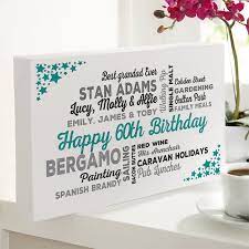 I don't need any more stuff! the truth is that everyone, especially women over 60, secretly love to receive thoughtful surprises and gifts. 60th Birthday Gift Of Personalised Typographic Art Chatterbox Walls
