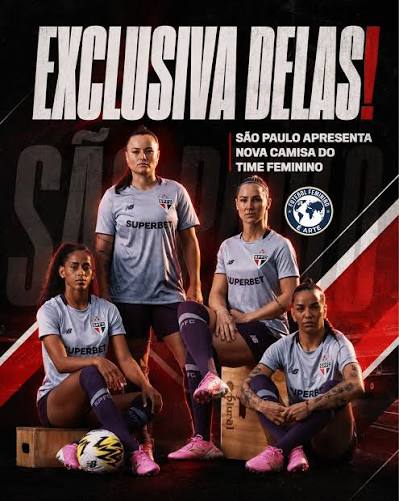 EXCLUSIVA DELAS! O S&atilde;o Paulo apresentou sua nova terceira camisa, desenvolvida exclusivamente para o time feminino. A pe&ccedil;a, em tons de lil&aacute;s e roxo, &eacute; inspirada na flor de l&oacute;tus, s&iacute;mbolo de