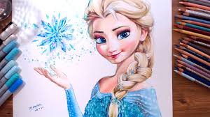 How to draw elsa from frozen. Drawing Elsa Frozen Drawholic Youtube