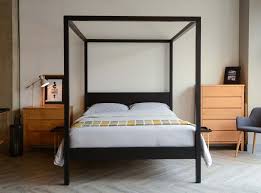 Williston forge tolan low profile canopy bedwood/wood & metal/metal in black/brown, size 42.0 w x 81.0 d in | wayfair. New Black Four Poster Orchid Natural Bed Company