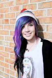 Highlight purple hair is most popular with long hair curls, combined with other dyed hair colors such as black, brown, and smoky colors to create new in addition to highlighting hairstyles, ombre purple is also a great tone and manic panic purple haze on dark hair for the girls who are pursuing their. I Like Her Smile Its Contagious Purple Hair Hair Tumblr Hair